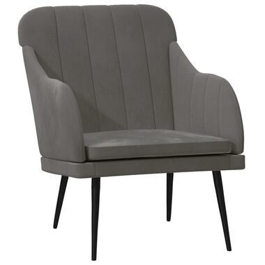 vidaXL Fauteuil 63x76x80 cm fluweel donkergrijs product