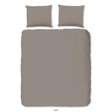 HIP Dekbedovertrek "uni dessin" - Taupe - (240x200/220 cm) - Katoen Satijn product