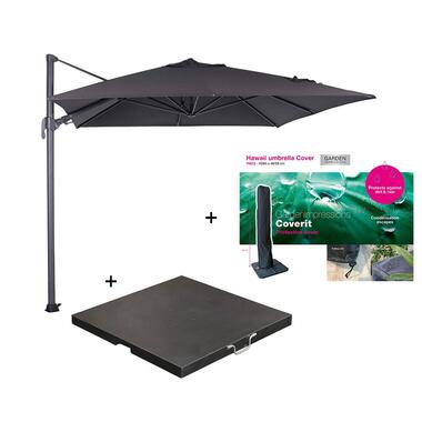 Garden Impressions Hawai parasol S 250x250 zwart + 80kg voet en hoes product