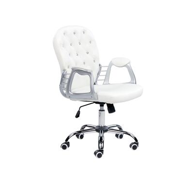 Chaise de bureau pivotante en cuir PU avec cristaux blanc PRINCESS product