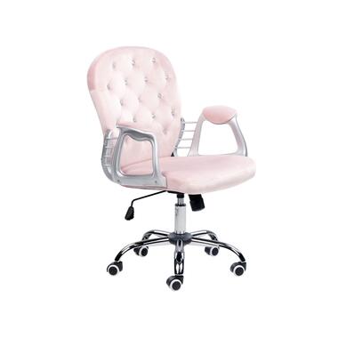 Chaise de bureau pivotante en velours avec cristaux rose PRINCESS product