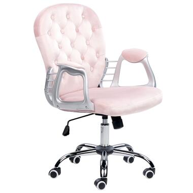 Chaise de bureau pivotante en velours rose PRINCESS product