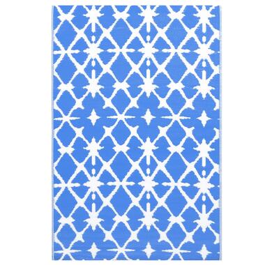 vidaXL Buitenkleed 120x180 cm PP blauw en wit product