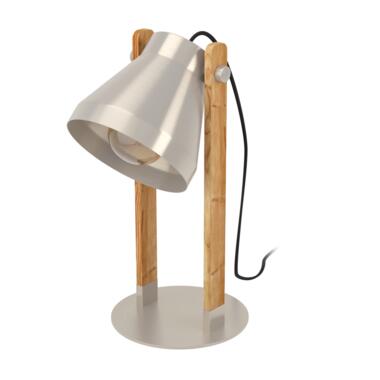 EGLO Cawton Tafellamp - E27 - 38 cm - Grijs/Bruin - Staal/Hout product