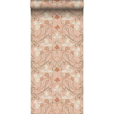 ESTAhome behangpapier - vintage bloemen in art nouveau stijl - terracotta roze product