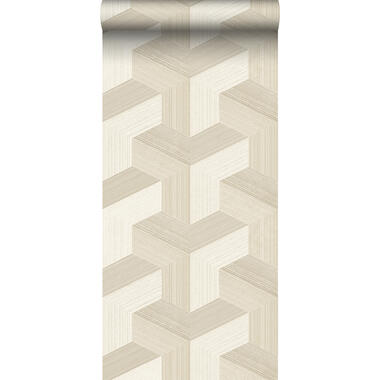 Origin Wallcoverings eco-texture vliesbehang - grafisch 3D motief - lichtbeige product