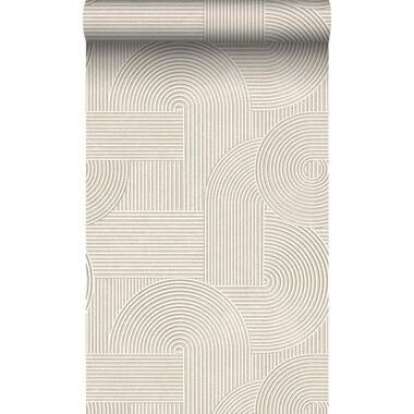 Origin Wallcoverings behang - grafisch 3D motief - warm grijs - 0.53 x 10.05 m product