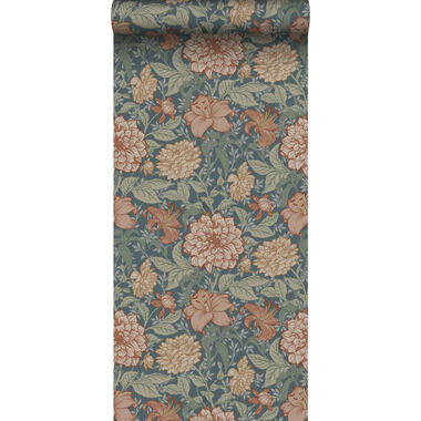 ESTAhome behang - vintage bloemen - vergrijsd blauw - 0.53 x 10.05 m product