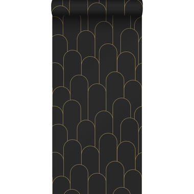 ESTAhome behangpapier - art deco motief - zwart en goud - 50 x 900 cm product