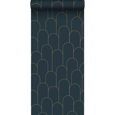 ESTAhome behang - art deco motief - donkerblauw en goud - 50 x 900 cm product