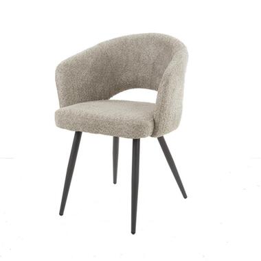 Hoyz - Fauteuil Salon - Boucle - Couleur sable - Lot de 2 product