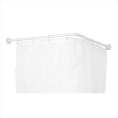 MARBEAUX Tringle de douche Tringle de rideau de douche d'angle Blanc 80x80 cm product