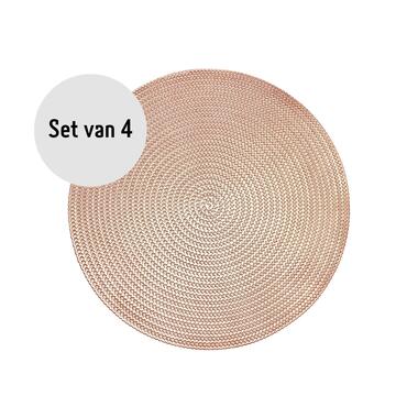 Krumble Placemat rond - PVC - Rosegoud - Set van 4 product