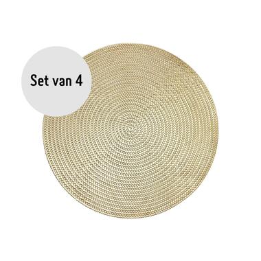 Krumble Placemat rond - PVC - Goud - Set van 4 product