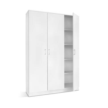 Interiax Armoire 'Amelie' 3 portes et 8 étagères Blanc (180x120x40cm) product