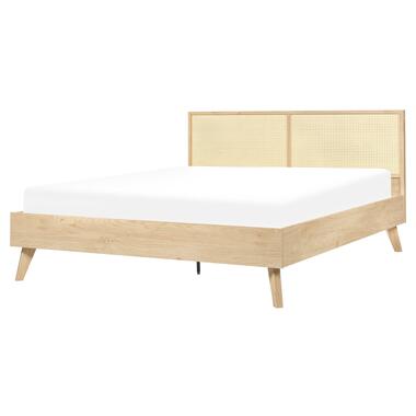 Lit double en rotin 160 x 200 cm bois clair MONPAZIER product