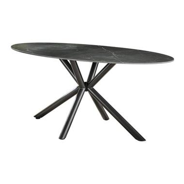 Hoyz - Table de salle à manger 180cm - Ovale - Céramique Noir - 4 Personnes product