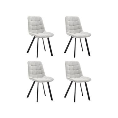 Furnihaus Eetkamerstoelen set van 4 Felix Boucle Wit grijs product