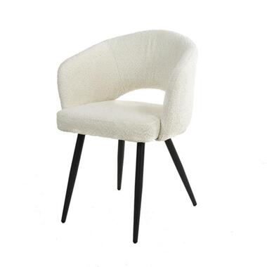 Hoyz - Fauteuil Salon - Boucle - Blanc - Lot de 2 product