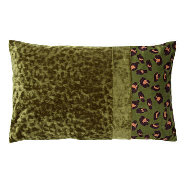 BAILEY - Kussenhoes velvet 30x50 cm Chive - groen - panterprint product