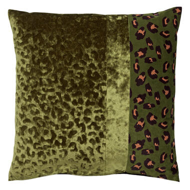 BAILEY - Kussenhoes velvet 45x45 cm Chive - groen - panterprint product