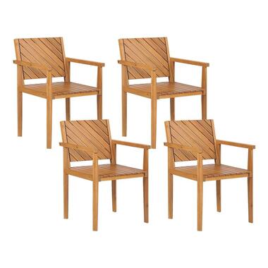 BARATTI - Tuinstoelen set van 4 - Lichtbruin - Acaciahout product