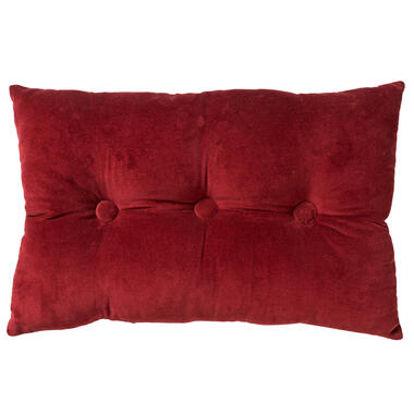 VALERIE - Sierkussen 40x60 cm - velvet - met knopen - Merlot - rood product