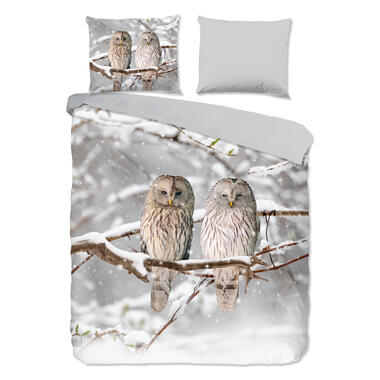 Good Morning Sneeuwuilen Flanel Dekbedovertrek Grijs-Lits-jumeaux (240 x 200/... product