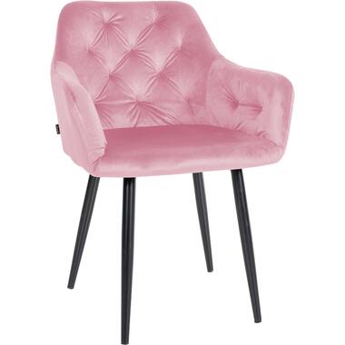 CLP chaise salle à manger Stanley Noir Frame - Velours - Rose product