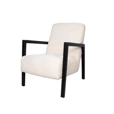 Fauteuil Bouclé Beige - Zwart Onderstel - Zithoogte 51cm product