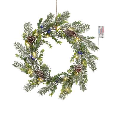 House of Seasons Couronne de Noël avec éclairage LED - Ø42 cm - Vert product