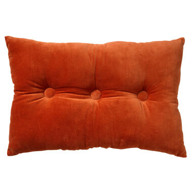 VALERIE - Sierkussen 40x60 cm - velvet - met knopen - Potters Clay - oranje product