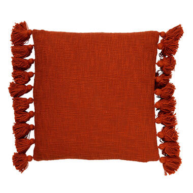 RUBY - Kussenhoes 45x45 cm - 100% katoen - met flosjes - Potters Clay - oranje product