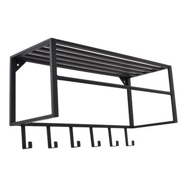 LOFT42 Kapstok Ary - Zwart – Metaal – 6 haken en Roede - 80x40x30 product