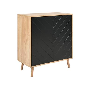 Commode à 2 portes effet bois clair et noir BRISTOW product