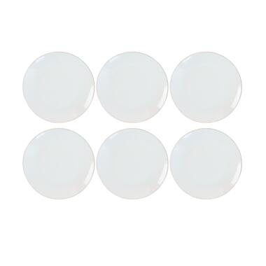 OTIX Assiettes à Déjeuner Set de 6 Pièces 20cm Blanc avec Bordure Dorée product