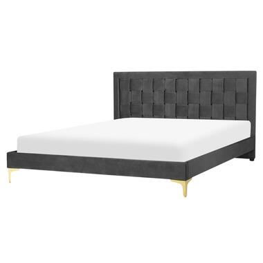 Lit double en velours 160 x 200 cm noir LIMOUX product