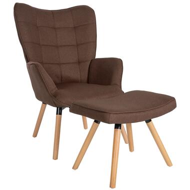 CLP Fauteuil Garding avec pouf - Tissu marron product