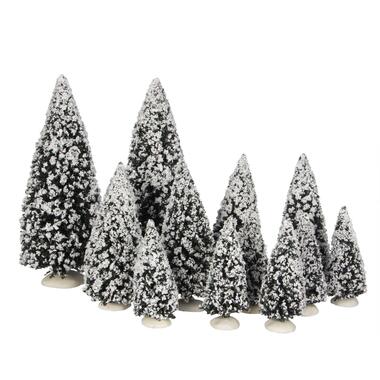 LuVille Kerstdorp Miniatuur Evergreen Bomen - 12 Stuks - H30 cm product