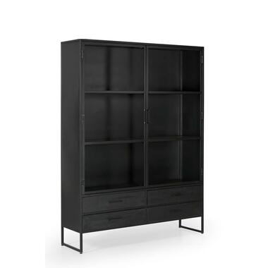 Vitrine noir - 150x40x200 cm - métal - Armoire Marijn - Giga Meubel product