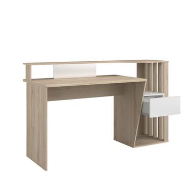 Bureau Bloom-157cm-1 tiroir, 1 compartiment ouvert-blanc/chêne product