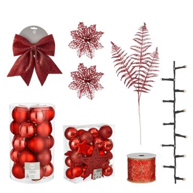 House of Seasons Kerstboom Decoratie Set - 100 Stuks - Rood product