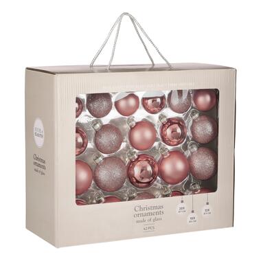 House of Seasons Boules de Noël - 42 pièces - Ø7 cm - Verre - Rose product