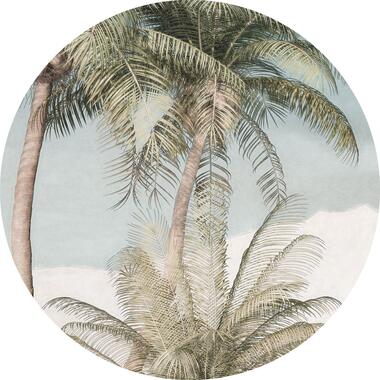 Sanders & Sanders zelfklevende behangcirkel - palmbomen - blauw en groen product