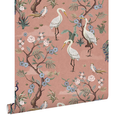 ESTAhome behangpapier - kraanvogels - oudroze - 50 x 900 cm - 139708 product