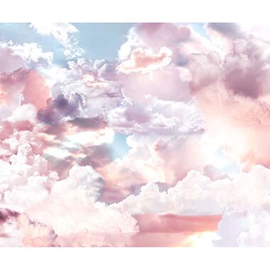 Sanders & Sanders fotobehang - wolken - roze en blauw - 300 x 250 cm product