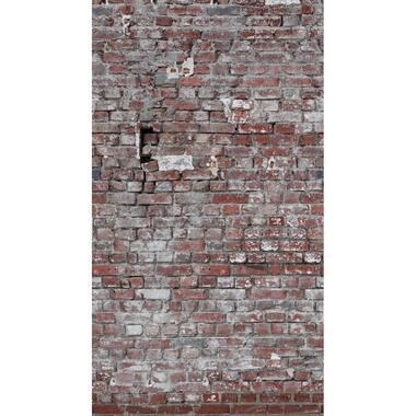 One Wall one Role fotobehang - steen - rood, grijs, wit en zwart - 159 x 280 cm product