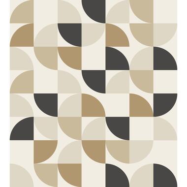 ESTAhome fotobehang - geometrische vormen - beige en zwart - 2.5 x 2.79 m product