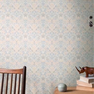 Livingwalls behangpapier - vogel - beige, grijs, wit en blauw - 53 cm x 10,05 m product