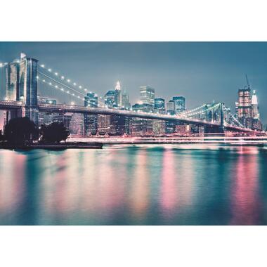 Sanders & Sanders fotobehang - skyline - blauw en roze - 368 x 254 cm product